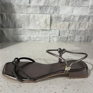 Chic Women's Strappy Sandals Metallic